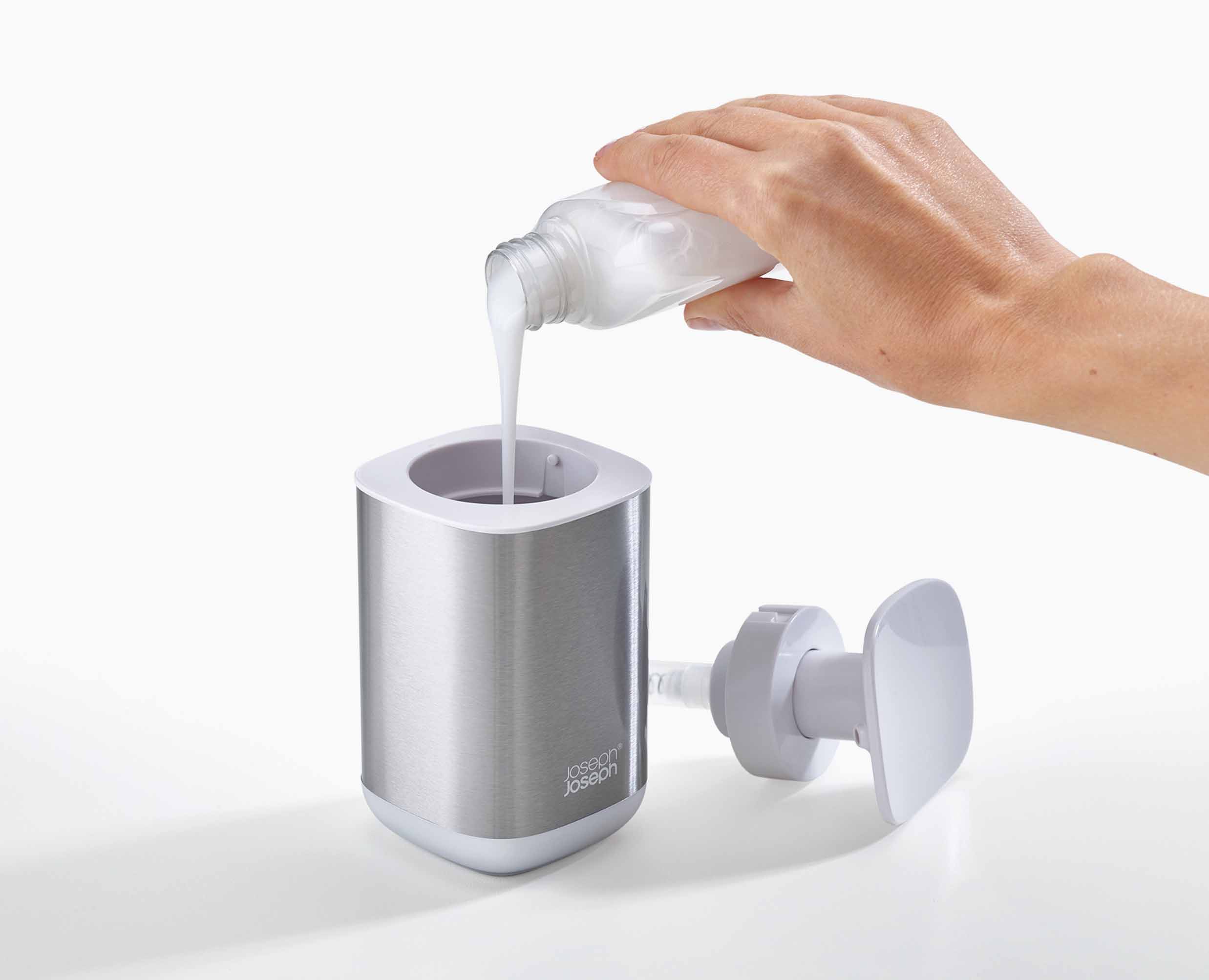 joseph-joseph-presto-stainless-steel-hygienic-soap-dispenser-with-pump-350ml image 5