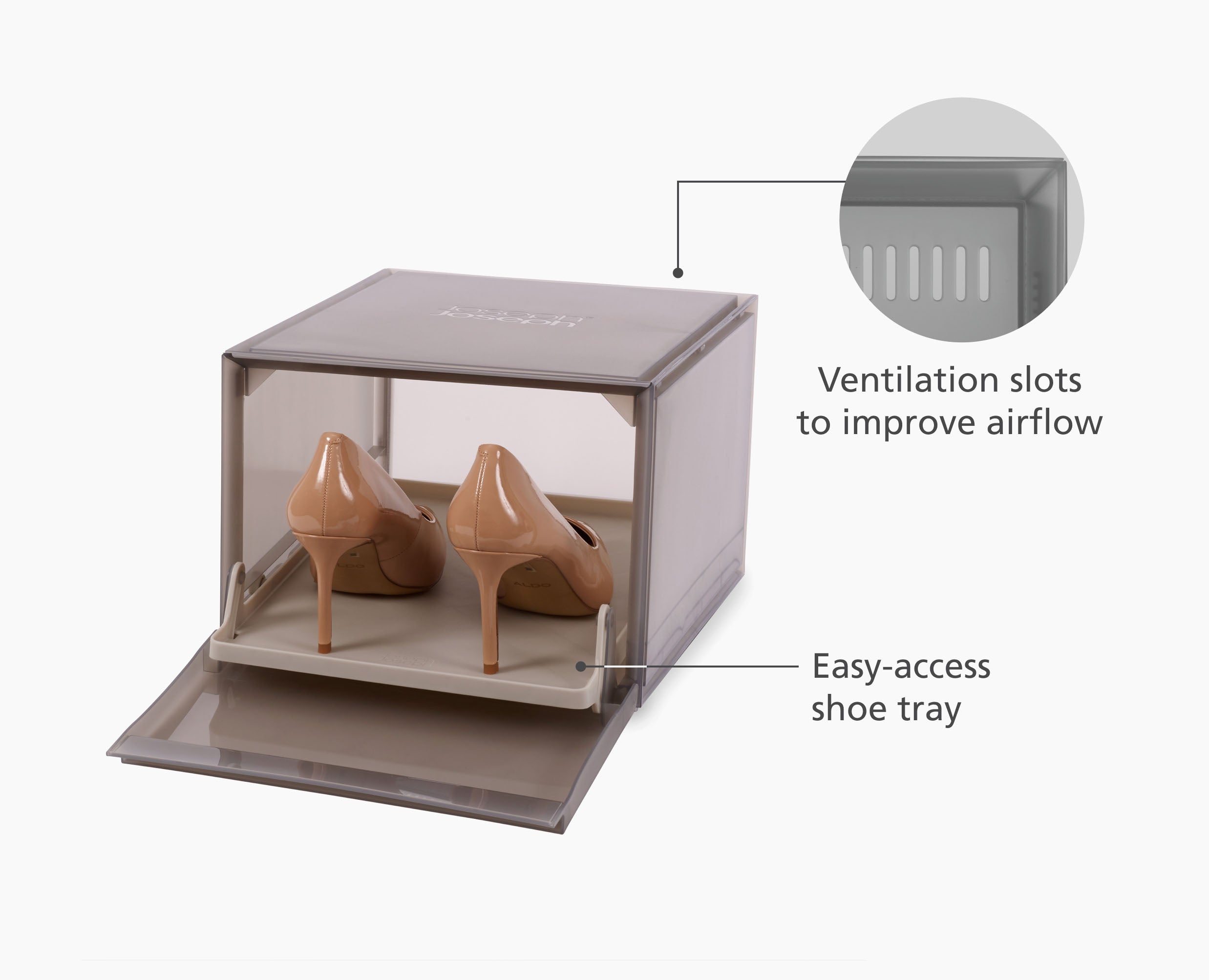 joseph-joseph-shoecase-2-piece-grey-shoe-storage-box-with-slide-out-tray image 4