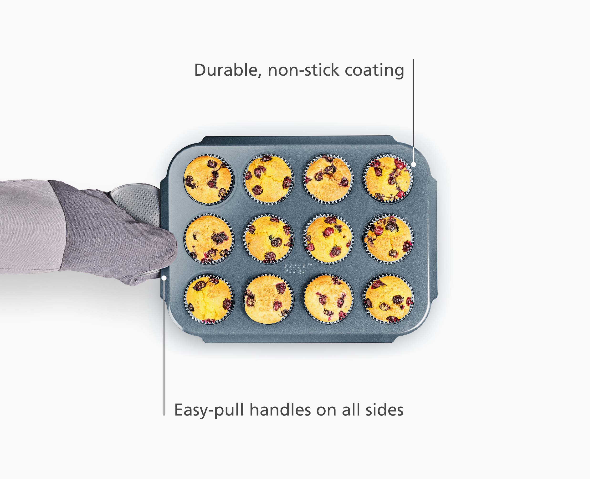 joseph-joseph-nest-bake-non-stick-12-cup-blue-muffin-tray-stackable-ptfe-free-ov image 4