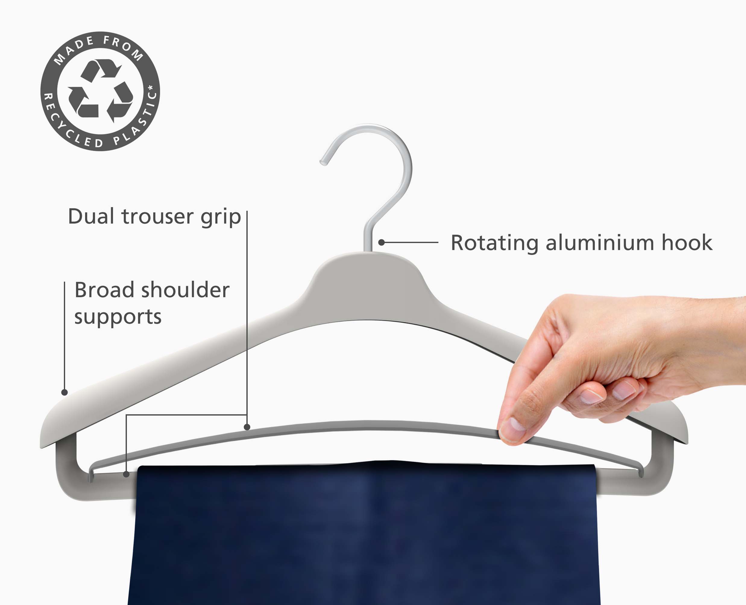 joseph-joseph-orderly-set-of-2-ecru-suit-coat-hangers-recycled-plastic-non-slip- image 4