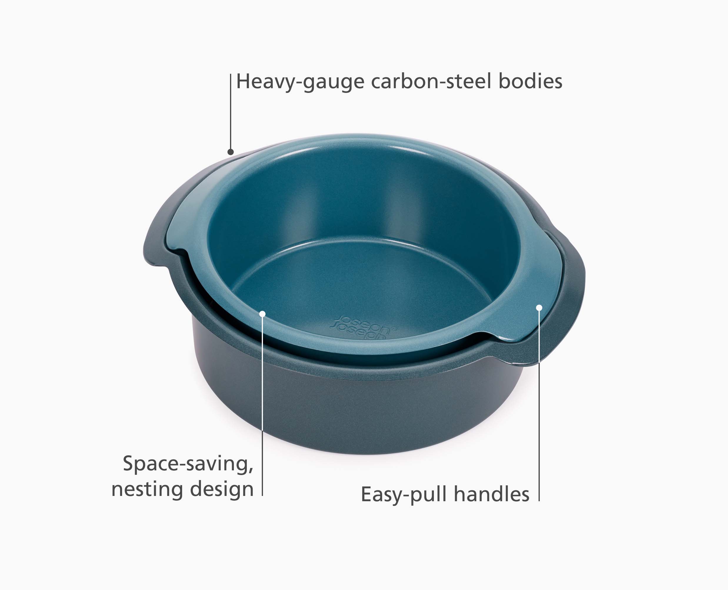 joseph-joseph-nest-bake-non-stick-2-piece-blue-round-cake-tin-set image 4