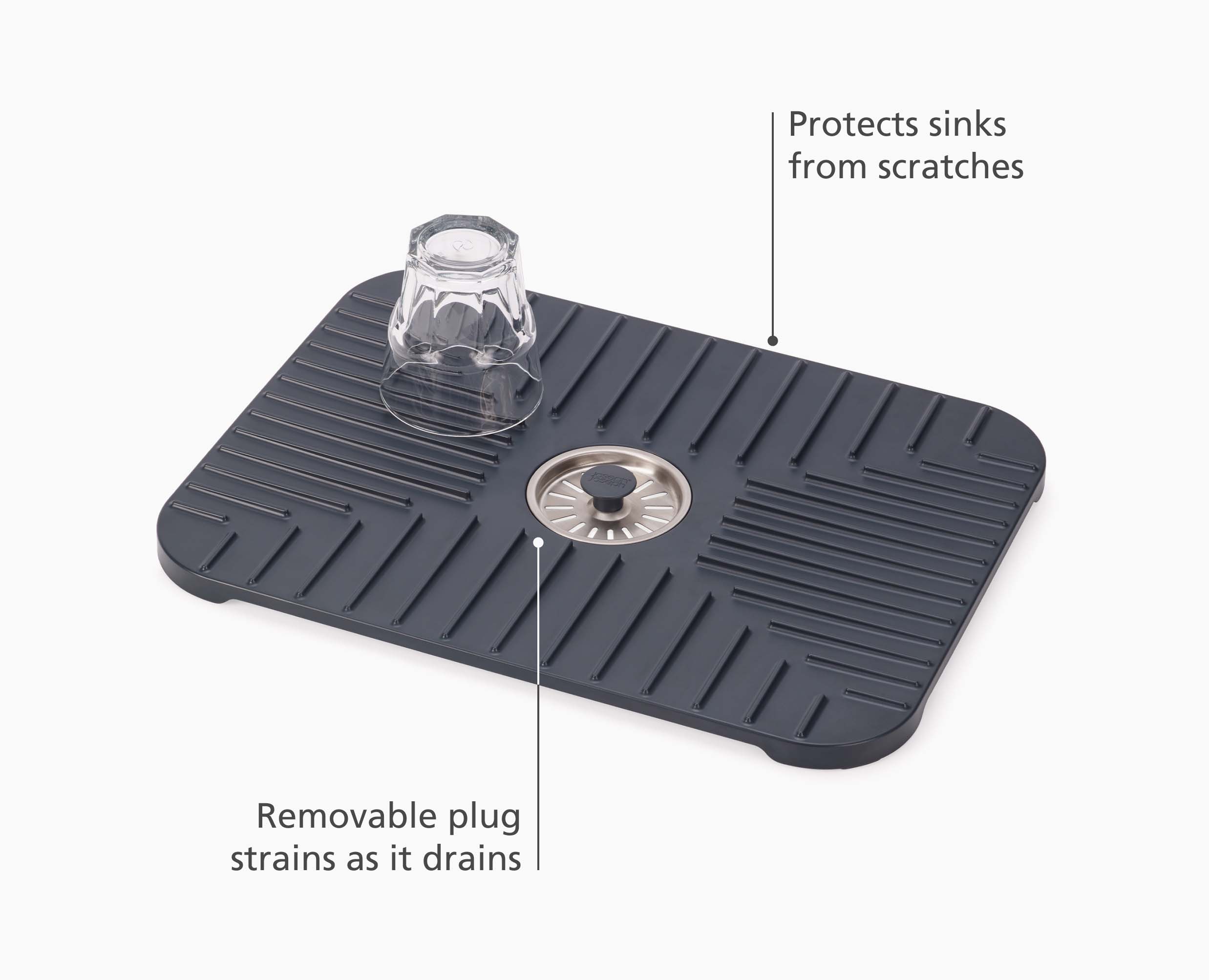 joseph-joseph-sinkshield-grey-sink-protector-non-slip-drainage-enhancing-sink-ma image 4