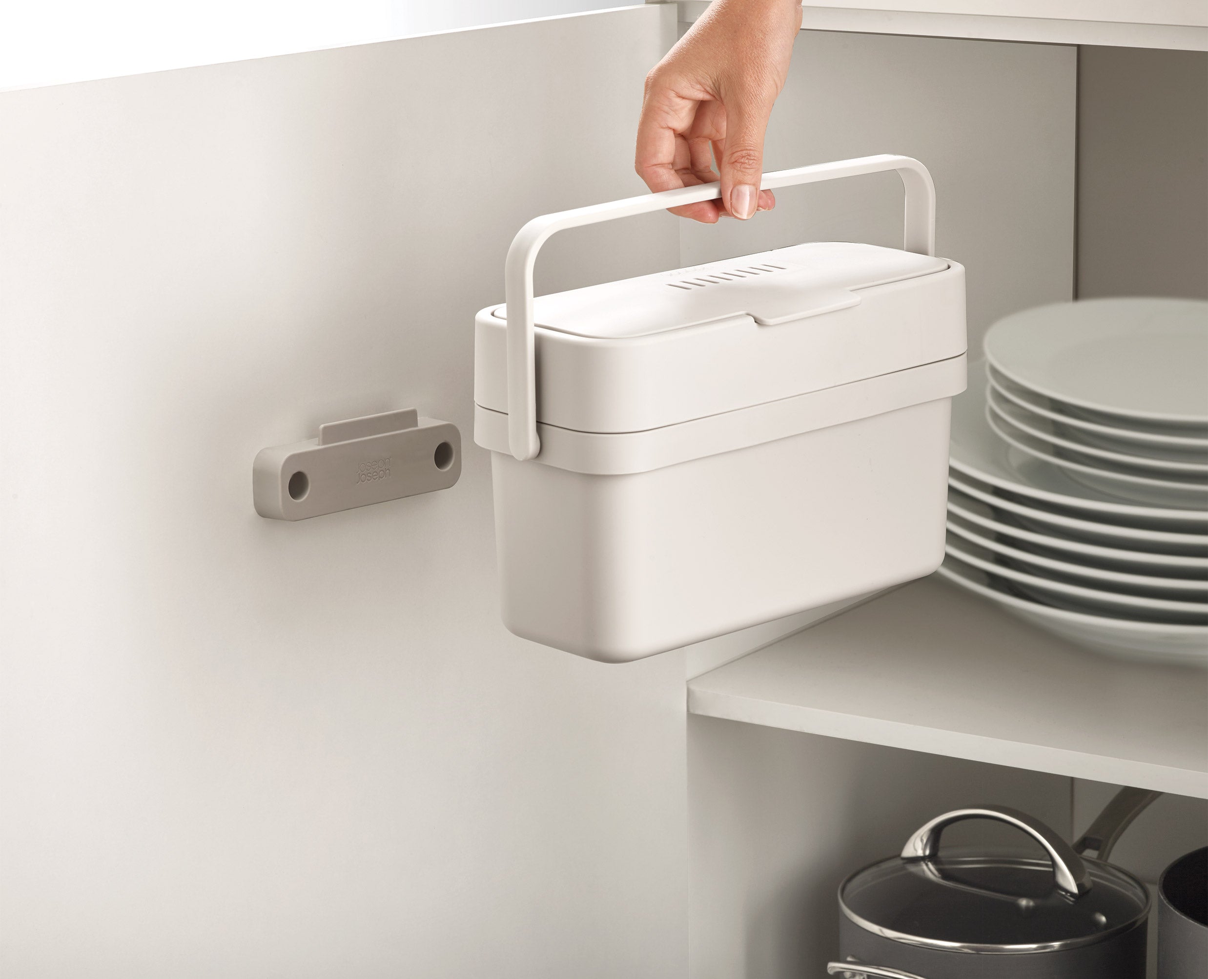 joseph-joseph-compo-4l-stone-food-waste-caddy-starter-set-with-liners-and-odour- image 5