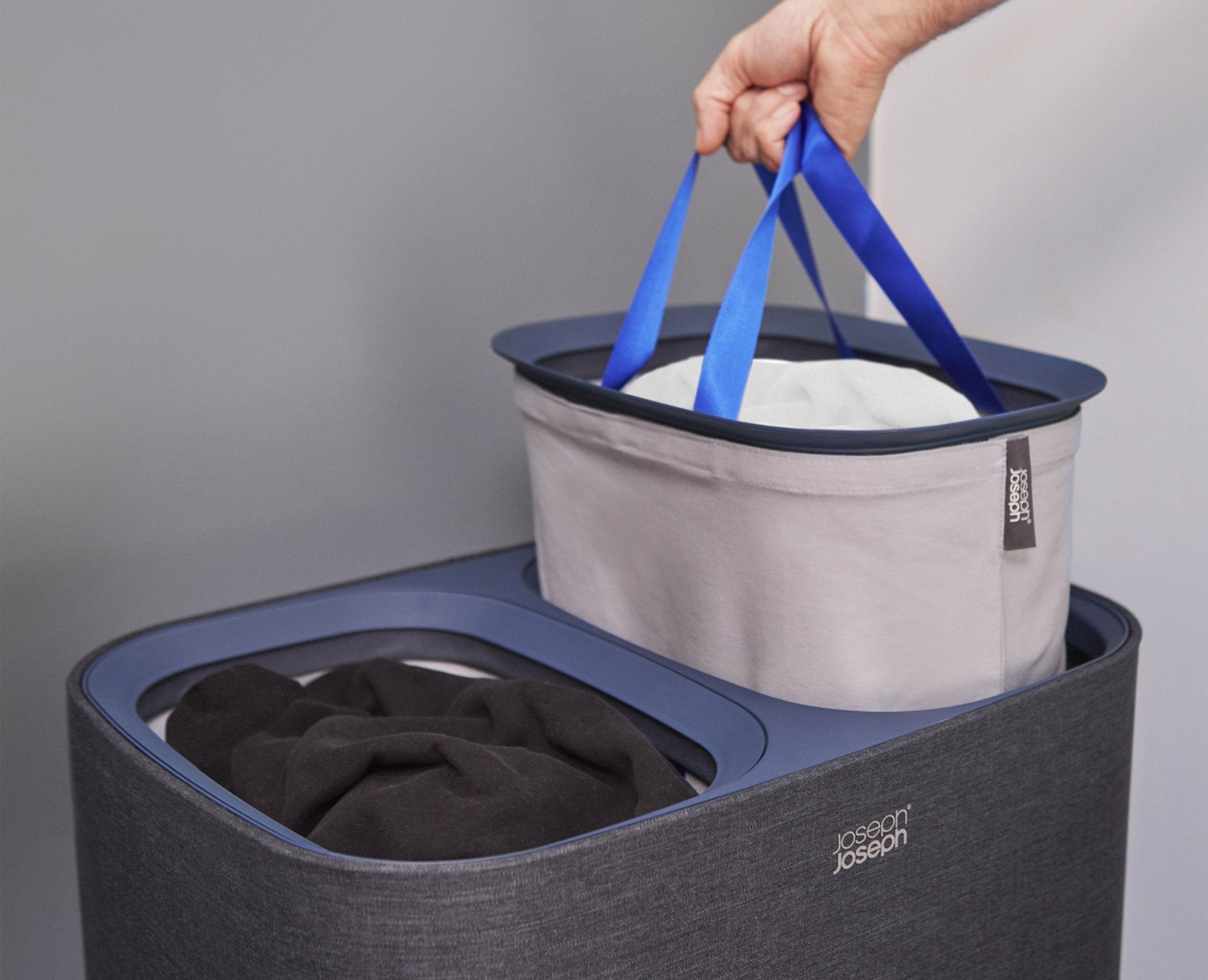 joseph-joseph-tota-90l-hold-all-35l-laundry-basket-set-black-2-piece image 2
