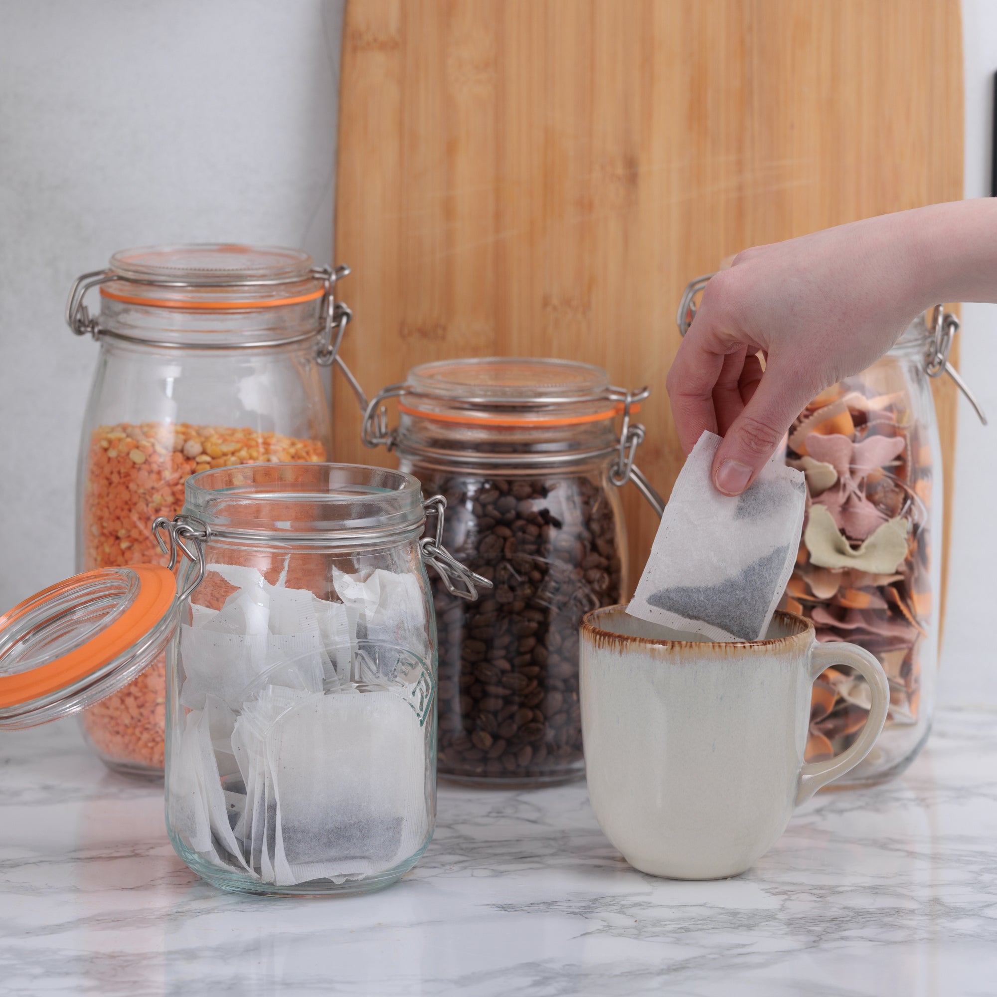 kilner-round-clip-top-jars-set-of-4-2x34oz-2x51oz-for-canning-food-storage image 3