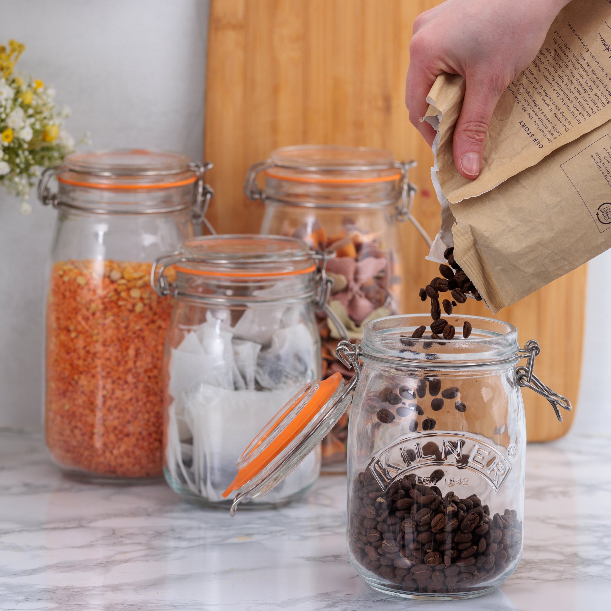 kilner-round-clip-top-jars-set-of-4-2x34oz-2x51oz-for-canning-food-storage image 4