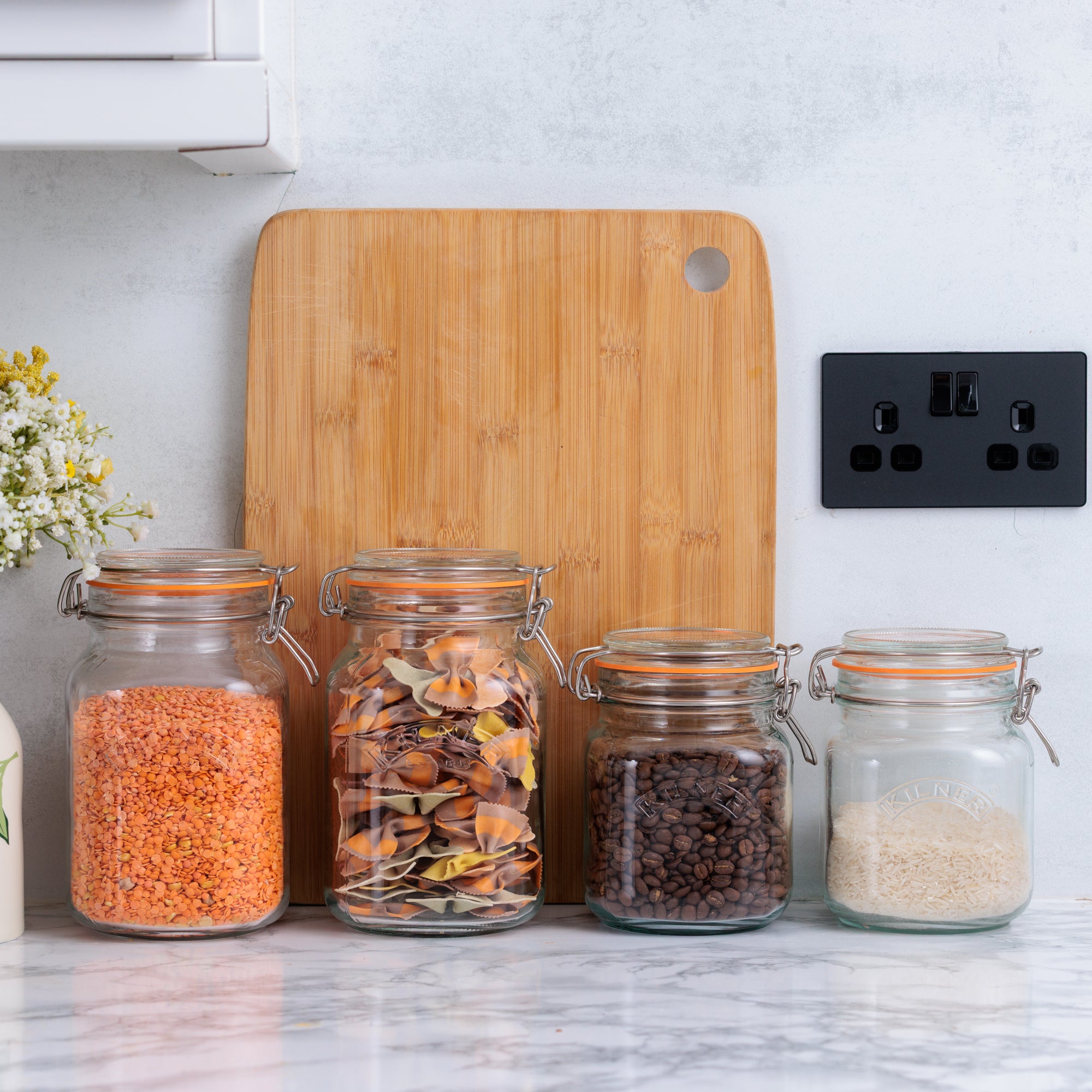kilner-square-clip-top-jars-set-of-4-2-x-34-oz-2-x-51-oz image 1