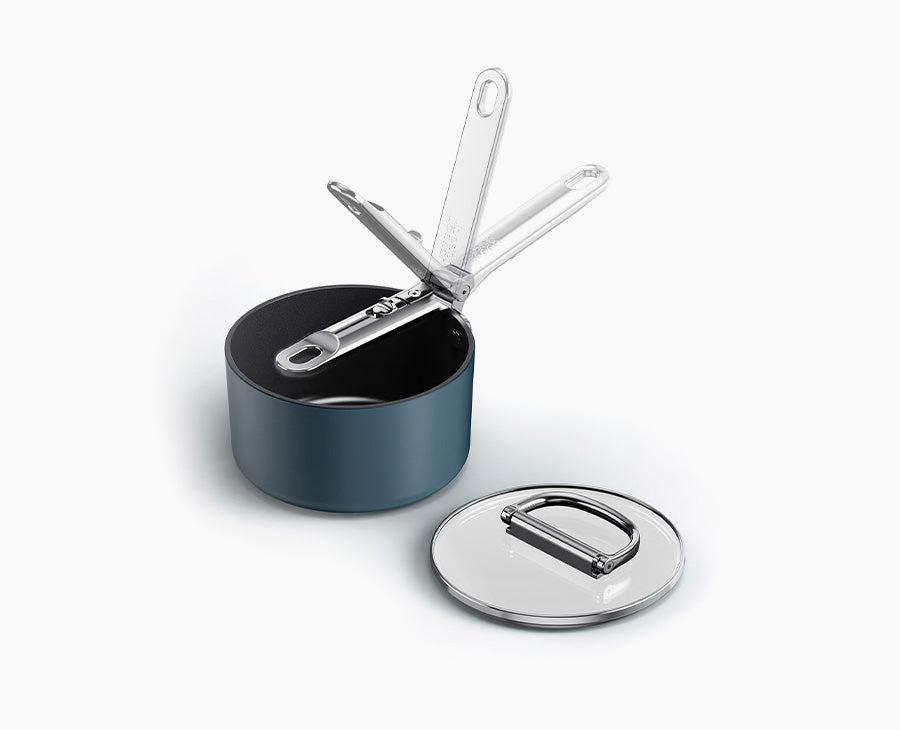 joseph-joseph-space-folding-handle-ceramic-non-stick-15cm-blue-saucepan-lid-spac image 1