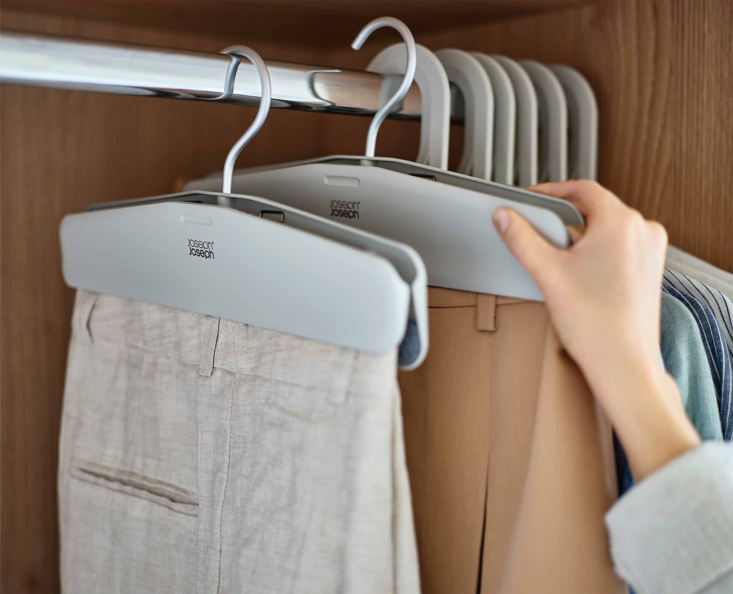 joseph-joseph-orderly-easy-grip-set-of-2-ecru-skirt-trouser-hangers image 3