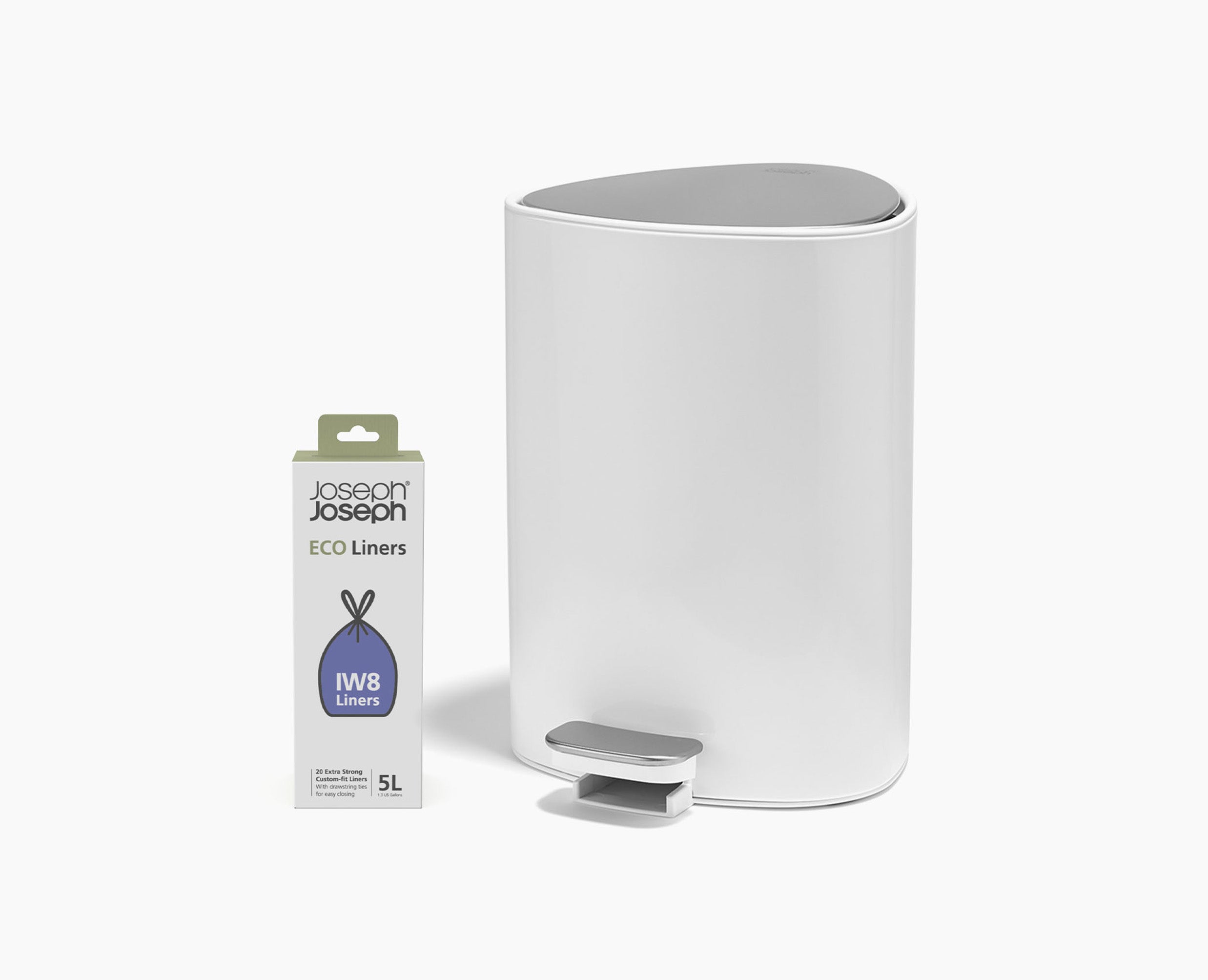 joseph-joseph-easystore-5l-gloss-white-bathroom-bin-starter-set image 3