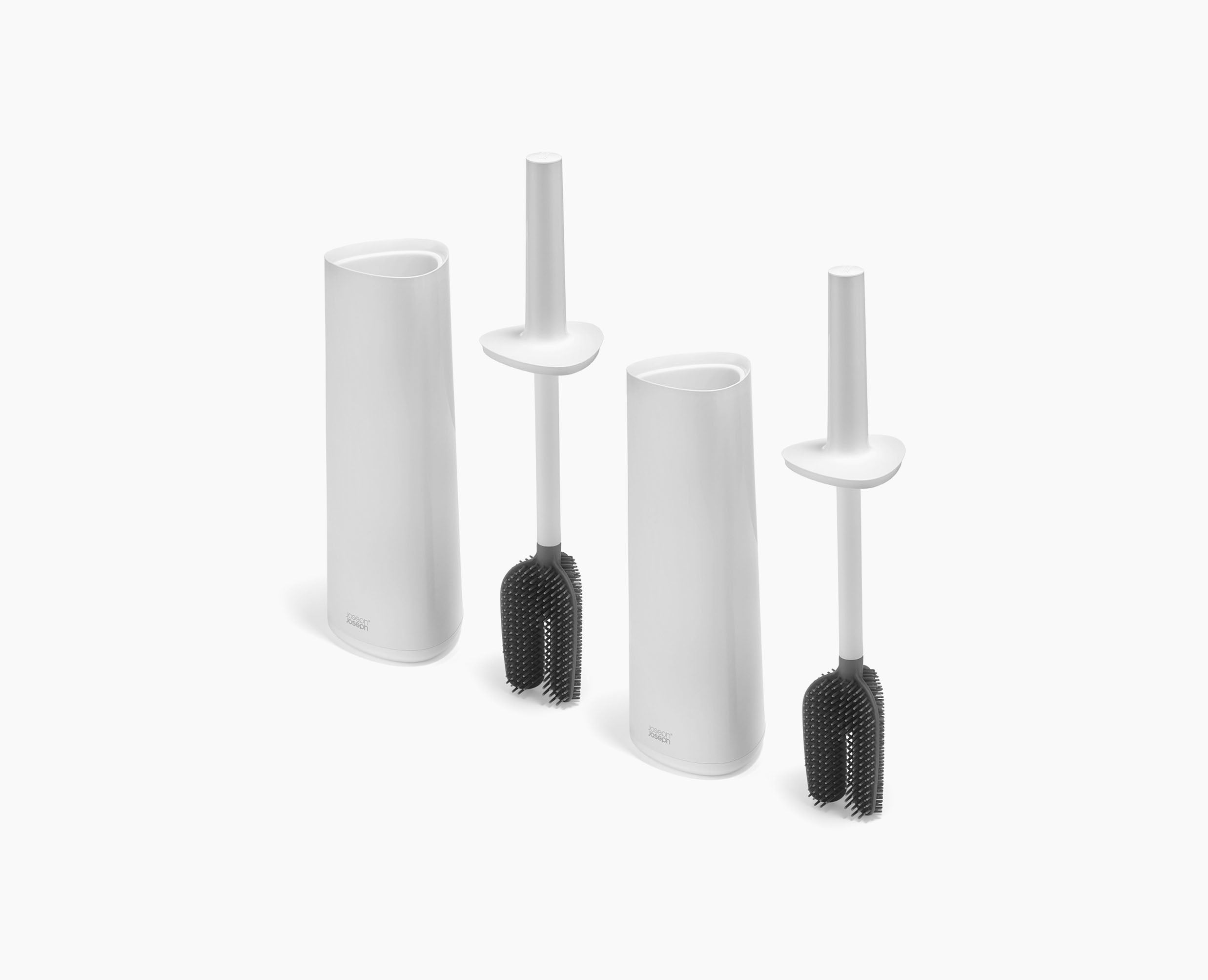 joseph-joseph-flex-360-pack-of-2-gloss-white-toilet-brushes-triple-action-cleani image 1