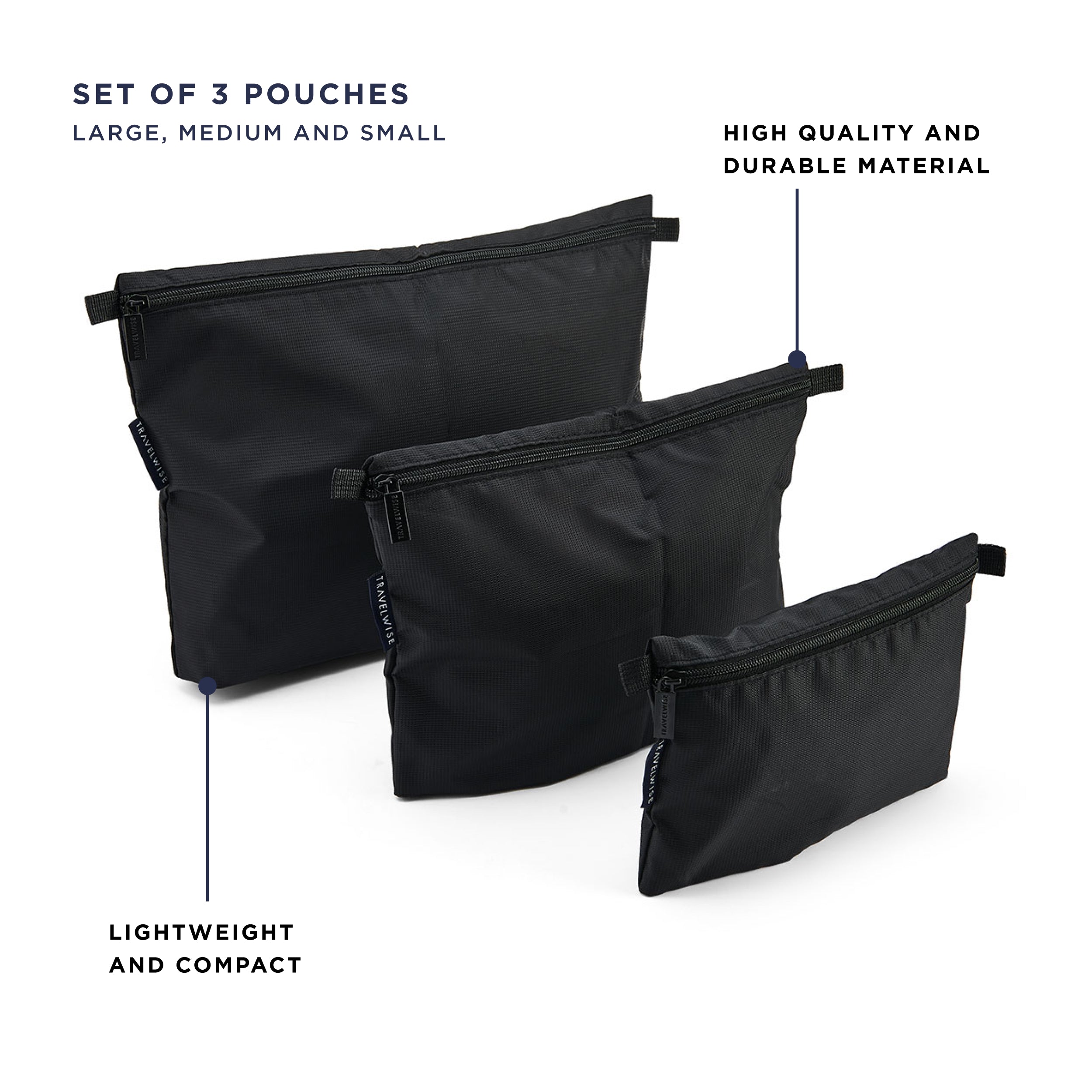 built-travelwise-3-piece-pouch-set-small-medium-large-durable-polyester-travel-o image 8