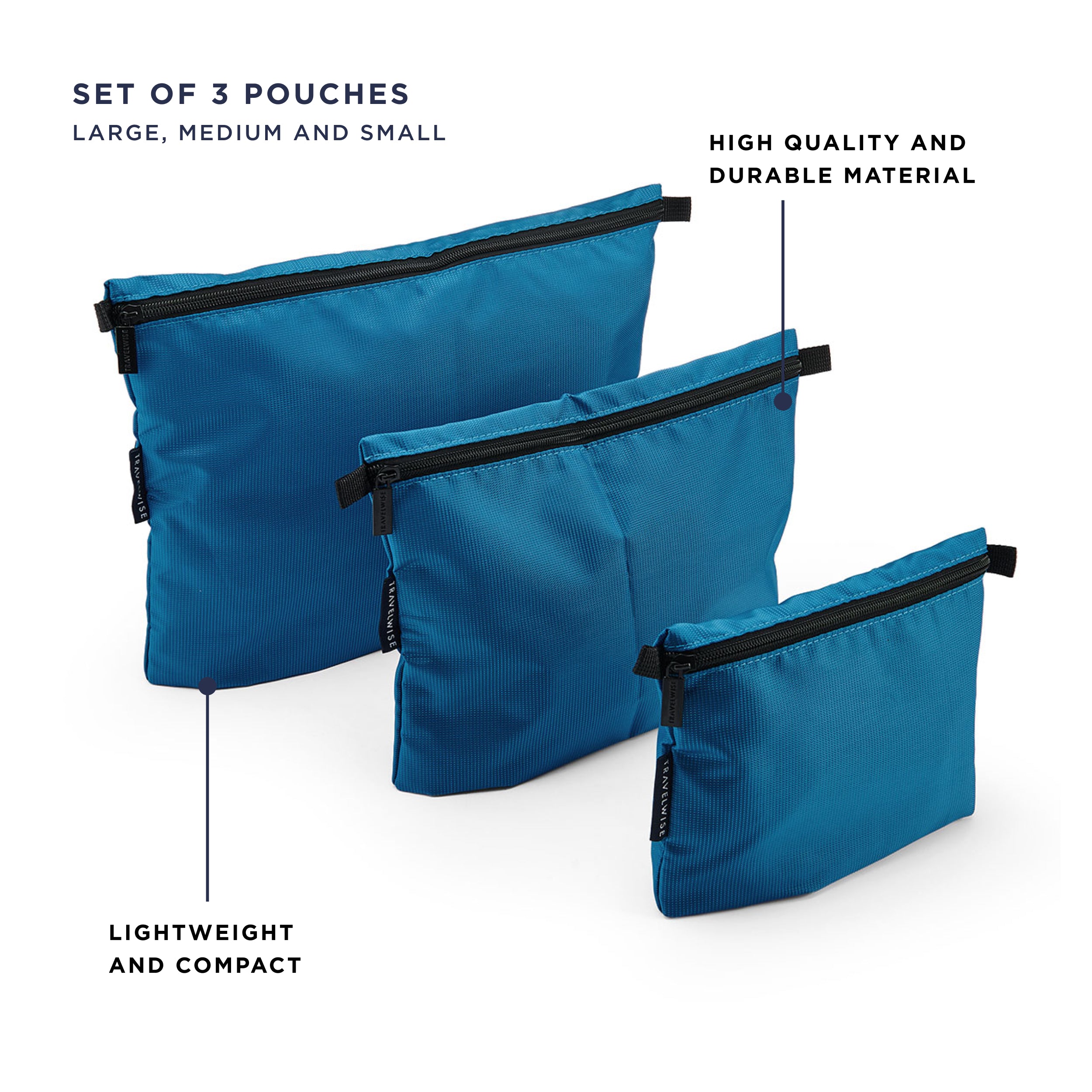 built-travelwise-3-piece-pouch-set-small-medium-large-durable-polyester-travel-o image 4